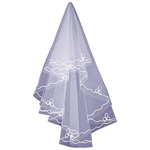 Bridal Veil Women's Einfacher Tulle Long Halloween Party Hochzeitsschleier Ribbon Für Die Heiratsregistrierung Hochzeitsfeier Bridal Schleier Bachelorette Party Kurzer Brautschleier von SELVFZ