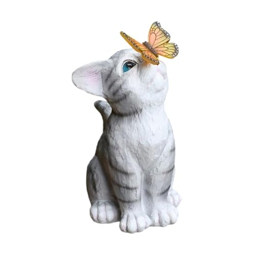 SELVFZ Dekorative Sonnenlicht Kaninchen/Katzen Form Gartenbeleuchtung Harz Textur Nachtbeleuchtung Für Gartenweg Kinder Präsentieren LED Solar Kaninchenleuchte von SELVFZ