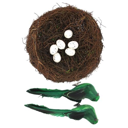 SELVFZ Dekoratives Nest Aus Handgefertigt Von Rattan Mit Vögeln Eiern Für Tischplatten Arrangements Home Party Photo Inszenierung Home SELVFZ Dekoratives Nest Aus Handgefertigt Von Rattan Mit Vögeln Eiern Für Tischplatten Arrangements Home Party Photo Inszenierung Home von SELVFZ