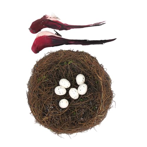 SELVFZ Dekoratives Nest Aus Handgefertigt Von Rattan Mit Vögeln Eiern Für Tischplatten Arrangements Home Party Photo Inszenierung Home SELVFZ Dekoratives Nest Aus Handgefertigt Von Rattan Mit Vögeln Eiern Für Tischplatten Arrangements Home Party Photo Inszenierung Home von SELVFZ