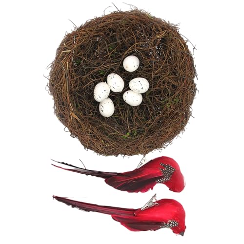 SELVFZ Dekoratives Nest Aus Handgefertigt Von Rattan Mit Vögeln Eiern Für Tischplatten Arrangements Home Party Photo Inszenierung Home SELVFZ Dekoratives Nest Aus Handgefertigt Von Rattan Mit Vögeln Eiern Für Tischplatten Arrangements Home Party Photo Inszenierung Home von SELVFZ