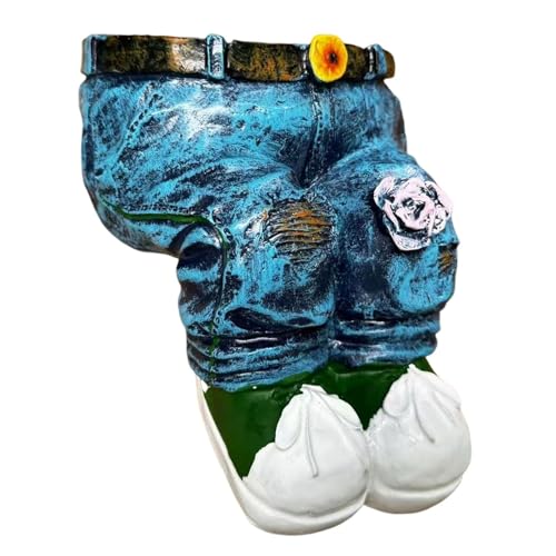 SELVFZ Elegante Künstlerische Harzjeans Pflanzer Mit Entwässerungslöchern Für Innengarten Garten Yard Patios Dekoration Neuheit Rock Blumentopf von SELVFZ