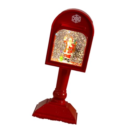 SELVFZ Glühende Musikalische Weihnachts Postbox Kristall Nachtlicht Für Urlaubsraum Dekoration USB Angetriebener Tischlampe Musical Weihnachtskristalllichtdekorationen von SELVFZ