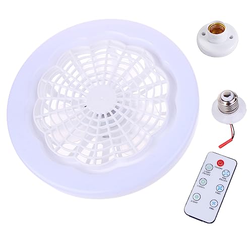 SELVFZ Handventilator, E27 LED-Deckenventilatorlampe, einstellbare Geschwindigkeit, Kühlventilatorlicht mit Fernbedienung und E27-Lampenfassung, elektrisch von SELVFZ