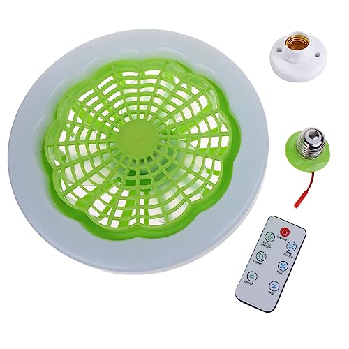 SELVFZ Handventilator, E27 LED-Deckenventilatorlampe, einstellbare Geschwindigkeit, Kühlventilatorlicht mit Fernbedienung und E27-Lampenfassung, elektrisch von SELVFZ