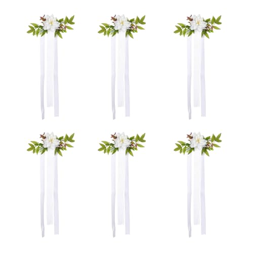 SELVFZ Hochzeitszeremonie Stuhl Rückenblumen Eleganter Hochzeitsstuhl Rückenblume Verzierung Dekorative Blumen Für Den Gang von SELVFZ