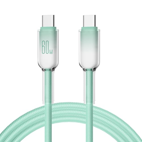 SELVFZ ICE Crystal USB C Ladungskabel 60W Schnelles Ladeeinsatzversorgungskabelunterstützung 480 Mbit/S Datenübertragung Für Telefone von SELVFZ