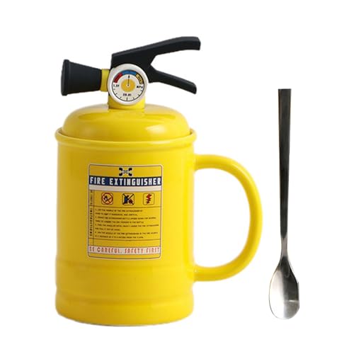 SELVFZ Kreative Feuerlöscher Entwürfe Becher 450ml Porzellan Kaffeetasse Mit Silikondeck SELVFZ Kreative Feuerlöscher Entwürfe Becher 450ml Porzellan Kaffeetasse Mit Silikondeck von SELVFZ