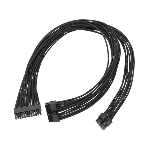 SELVFZ Modulars Stromkabel 10Pin + 18 Pin Bis 24 Pin 18AWG Schwarzes Flachkabel Für Computer Stromversorgung 60 cm Lang von SELVFZ