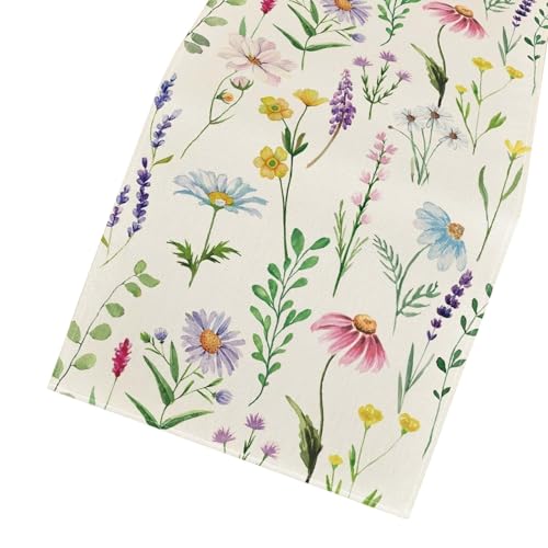 SELVFZ Multisize Waschblumen Tischabdeckung Robustes Stoffbuffet Party Kernstück Design Rustik Home Dekoration Tischdecke von SELVFZ
