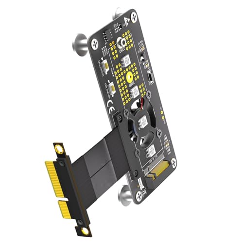 SELVFZ NGFFSNVME Key M HDDS PCIe 4 Verlängerungskabel Mit Kühllüfter Und Automatische Verfärbungs LED von SELVFZ