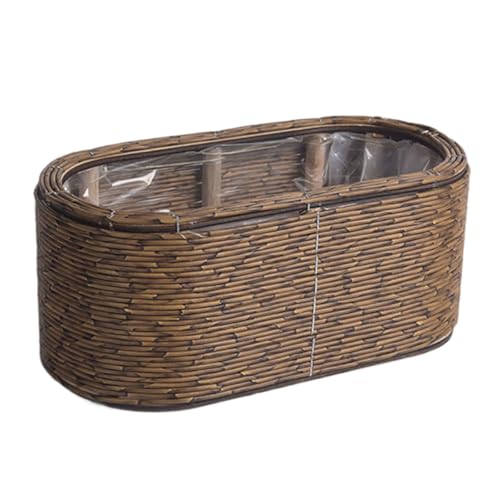 SELVFZ Natural Rattan Flower Pots Ländlicher Pflanzer Mit Plastik Liner Ideal Für Innengärten Und Außenbalkonschreibtisch Aufbewahrung Verwenden Sie Gewebten Pflanzgefäßtopf SELVFZ Natural Rattan Flower Pots Ländlicher Pflanzer Mit Plastik Liner Ideal Für Innengärten Und Außenbalkonschreibtisch Aufbewahrung Verwenden Sie Gewebten Pflanzgefäßtopf von SELVFZ