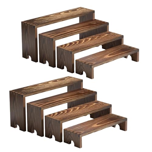 SELVFZ Packung Von 8 Multi Regalen Für Anime Figuren Sammlerstücke Holz Desktop Organisatoren Mit Mehrstufigen Speicherstapeldesktop Regaleinheit von SELVFZ
