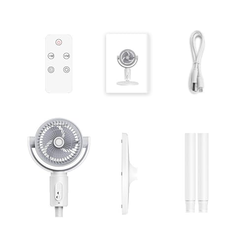 SELVFZ Ruhige Operationen Stehpulienlüfter 180 Grad Remote Timer Steuerelement 5 Einstellbare Geschwindigkeit Für Heimbüro Verwenden Sie Standbodenlüfter Mit Fernbedienung von SELVFZ