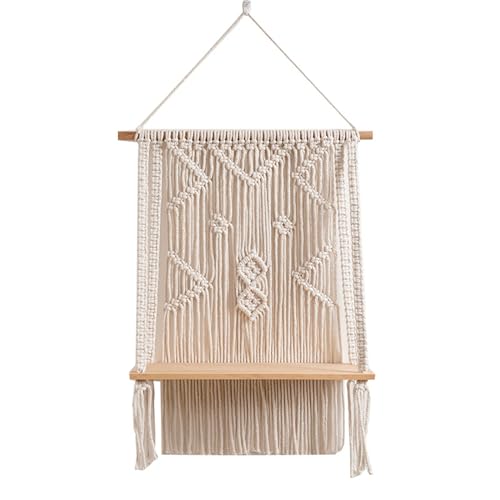 SELVFZ Wand Hängende Handgewebtes Wandteppich Lager Rack Makrames Schwimmende Pflanzenregale Für Hausgarten Wohnzimmer Wand Hanging von SELVFZ