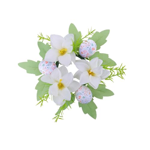 Set Von 4 Kerzenringen Kranz Weinflaschenkranz Mit Künstlichen Farbenfrohe Eier Für Tisch Mittelstücke Dekoration Innendekoration von SELVFZ