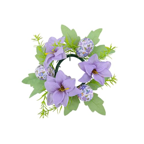 Set Von 4 Kerzenringen Kranz Weinflaschenkranz Mit Künstlichen Farbenfrohe Eier Für Tisch Mittelstücke Dekoration Innendekoration von SELVFZ
