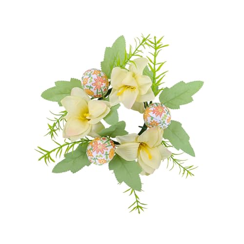 Set Von 4 Kerzenringen Kranz Weinflaschenkranz Mit Künstlichen Farbenfrohe Eier Für Tisch Mittelstücke Dekoration Innendekoration von SELVFZ