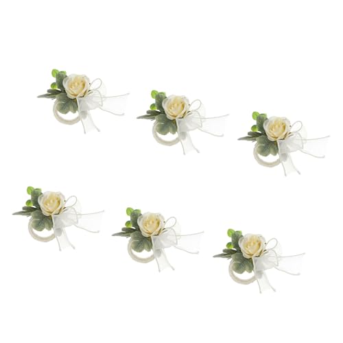 Set Von 6 Dekorativen Blumen Serviettenringen Accessoire Handwerksanaler Doppel Rose Robuste Serviettenhalter Tisch Handgefertigte Set Set Set Von 6 Dekorativen Blumen Serviettenringen Accessoire Handwerksanaler Doppel Rose Robuste Serviettenhalter Tisch Handgefertigte Set Set von SELVFZ