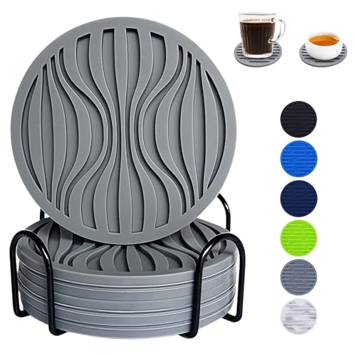 Set Von 7 Gewonnenem Muster Und Gestreiftem Silikon Untersetzer Spülmaschinen Becher Für Heiße Kalte Getränke wasserdichte Untersetzer von SELVFZ
