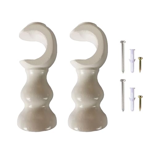 Starke Holzvorhangstangenhalterungen Mit Runden Basis Uprgades Holzfenster Vorhanghalter Für 28 Mm Fenster Hardware Starke Holzstangenhalter von SELVFZ