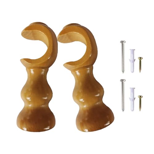 Starke Holzvorhangstangenhalterungen Mit Runden Basis Uprgades Holzfenster Vorhanghalter Für 28 Mm Fenster Hardware Starke Holzstangenhalter von SELVFZ