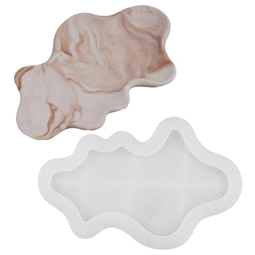 Unregelmäßige Tablett Silikonform Epoxidharzformen Dekorative Tablett Formen Handgefertigte Schmuckschalenformen Für Tischdekorationen von SELVFZ