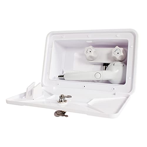 Weiße Außen-Duschbox mit Schloss, separater Gemüse-, Obst-Waschsprüher, Anhängersprüher Weiße Außen-Duschbox mit Schloss, separater Gemüse-, Obst-Waschsprüher, Anhängersprüher von SELVFZ