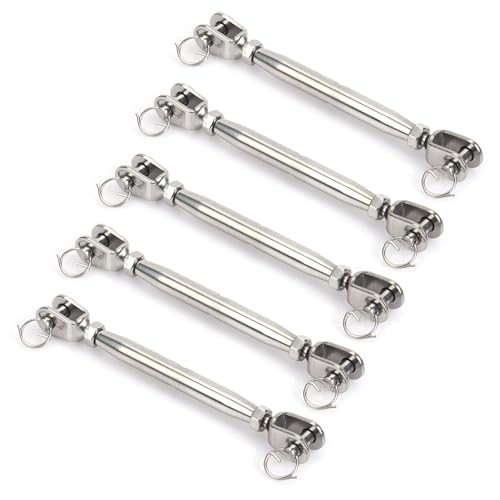 5pcs Robuste Edelstahl Spanner Kabelspanner Für Bühnenbeleuchtung Und Wäscheleine Poliert Und Burr Proof Kiefer Und Kiefer Spannschloss von SELiLe