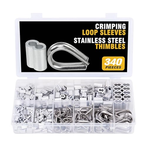 Drahtseil Crimping Looping Ärmel 340pcs Doppelfässer Für Drahtseile Und Fischereisen Sortiment Seilseil Crimping Looping Sleeves Drahtseil Crimping Looping Ärmel 340pcs Doppelfässer Für Drahtseile Und Fischereisen Sortiment Seilseil Crimping Looping Sleeves von SELiLe
