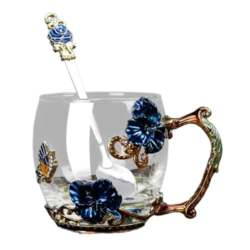 Praktische Glas Emaille Tasse Geschenkset Schmetterlinge Emaillierte Glasbecher Blumen Geschmiedetes Wasserbecher Mit Löffel Praktische Trinkgläser Praktische Glas Emaille Tasse Geschenkset Schmetterlinge Emaillierte Glasbecher Blumen Geschmiedetes Wasserbecher Mit Löffel Praktische Trinkgläser von SELiLe