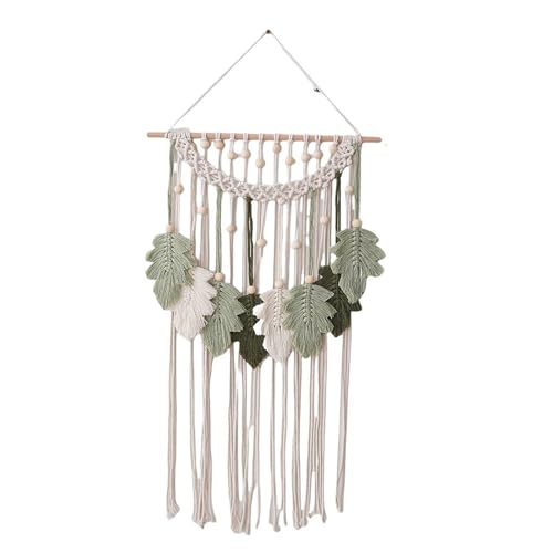 SELiLe Bunte Blatt Makrames Wandhänge Gewebte Baumwollseile Quasten Ästhetische Wand Wandteppich Hintergrund Schlafzimmer Hausdekorationen Makrames Hanings Dekorationen von SELiLe