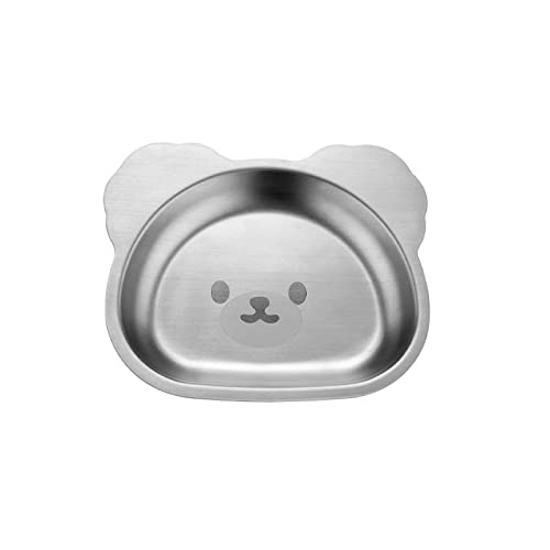 SELiLe Edelstahl-Material Kinderteller Kantinen Abendessen Tabletts Kinder Lebensmittel Teller Cartoon Tierform für Erwachsene Kinder Edelstahl Kinderteller von SELiLe