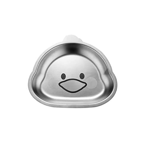 SELiLe Edelstahl-Material Kinderteller Kantinen Abendessen Tabletts Kinder Lebensmittel Teller Cartoon Tierform für Erwachsene Kinder Edelstahl Kinderteller von SELiLe