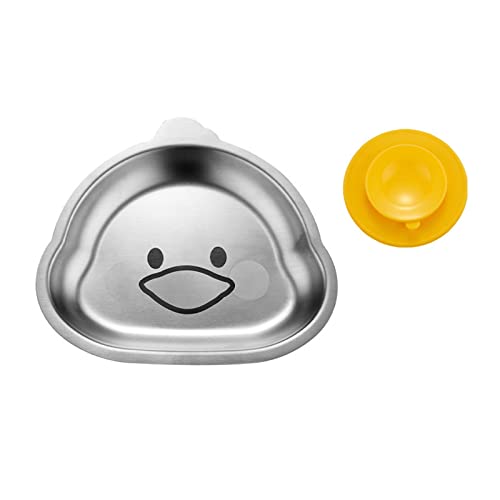 SELiLe Edelstahl-Material Kinderteller Kantinen Abendessen Tabletts Kinder Lebensmittel Teller Cartoon Tierform für Erwachsene Kinder Edelstahl Kinderteller von SELiLe