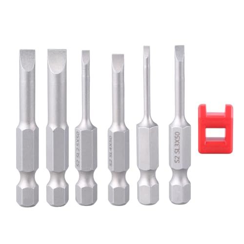 Schraubendreherbit Set Magnet Slotted Treiber Bit Mit Starker Magnetischer Adsorption Und Einfacher Demontage 6pc Bit+1PC Griffschraubendreher von SELiLe