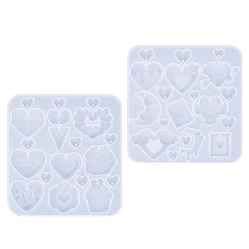 Set Von 2 Herzförmigen Silikonform Ohrringformen Flexibel Und Klare Designs Form Perfekt Für Schmuckliebhaber Die Formen Für Harz Basteln von SELiLe