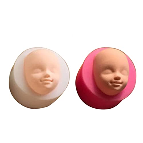 Silikonform für menschliche Puppen, Gesicht, Ton, Schokolade, Süßigkeiten, Fondant, Kuchen, Cupcakes, Dekorationswerkzeug, Silikonform, 3D-Puppenkopf, Babykopf-Form von SELiLe