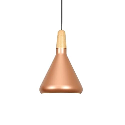 SEMANHUAOZ Hängeleuchte für Kücheninsel, in Regenschirmform, Lampenschirm aus schwarzem Metall mit Holzplatte, Deckenleuchte, halbeingelassen, für Bar, Wohnzimmer und Schlafzimmer (Gold, 18 cm) von SEMANHUAOZ