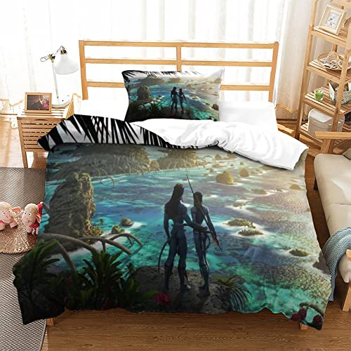 3D Avatar Quiltbezüge Set Microfiber Bettwäsche Jake Sully Bettbezug Set Für Kinder Teens Erwachsene Single（135x200cm） von SEMAZA