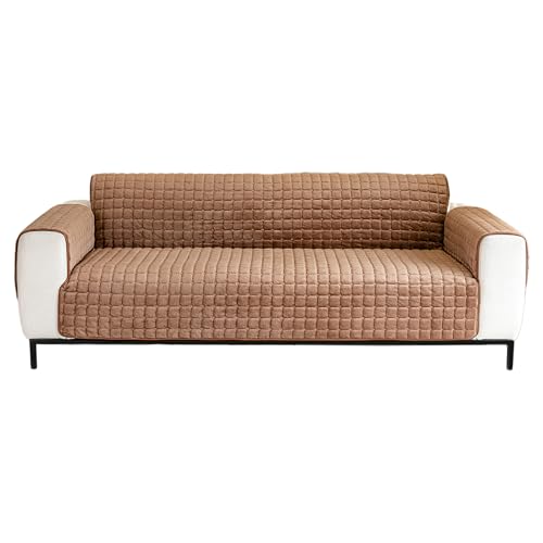 SEMGABO Sesselschoner für Relaxsessel, Fernsehsessel Schutzbezug, Sesselüberwurf mit Armlehnen, mit Taschen und Gummiband, Schutz vor Schmutz und Kratzern, Kaffee, 3 Sitz(167 * 190cm) von SEMGABO
