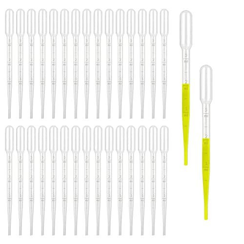 Pipetten,Kunststoff Pipette Dropper,Einmalpipetten,Kunststoff-Transferpipetten,Pipette Dropper 3ml Messpipette Futterpipette,Transparente Messpipetten für Ätherische Öle & Labors,30 Stück von SEMINISMAR