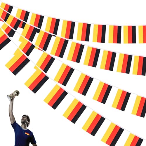 Deutschland Flagge Rechteck Girlande,Deutschland Flagge Girlande,Deutschland Flagge Nationalflagge,Wimpelkette Deutschland Fahnen,Deutschland Banner,Flagge Deutschland Girlande,14X21cm,5Meter,20 Stück von SEMINISMAR