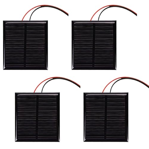 Mini Solarzellen,4 Stück Solarpanel,Mikro Solarmodul Kit,Polykristallines Silizium Solarpanel,Mikro-Solar-Panel-Zellen Sonnenkollektor,Mit Kabel,Für Heimwerken,Wissenschaft Projekte,Spielzeug,60x60mm von SEMINISMAR