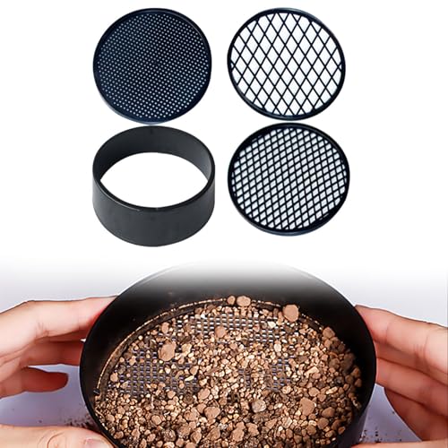 Regulierbares Gartensieb Aus Kunststoff,Runder Kunststoffsieb Für Sand,11cm Gartensieb Sieb Aus Kunststoff,Gartensieb 4-in-1,Rundsieb Mit Einstellbarer,Durchwurfsieb Rund Gartensieb,Erdsieb Für Garten von SEMINISMAR