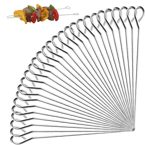 Rouladennadeln,Lange Grillspieße aus Edelstahl,Schaschlikspieße aus Edelstahl,Edelstahl Grillspieße,Lange Fleischspieße,Metall BBQ Spieße,Schaschlickspieße aus Edelstahl,15cm,20 Stücke von SEMINISMAR