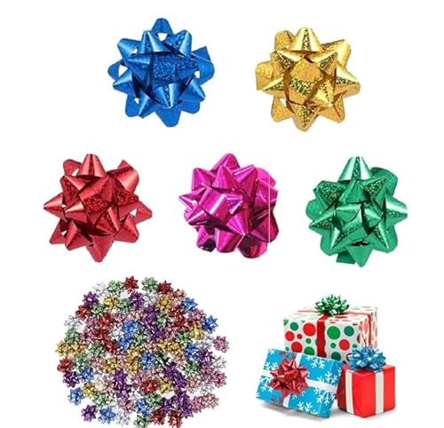 SEMINISMAR 50 Stücke Geschenkschleifen,Geschenk-Schleifen,2.5cm Schleifen Weihnachten Selbstklebend,Selbstklebend Kleine Dekoschleifen,Mini Bunte Geschenkschleifen,Geschenkschleife in Tollen Farben von SEMINISMAR