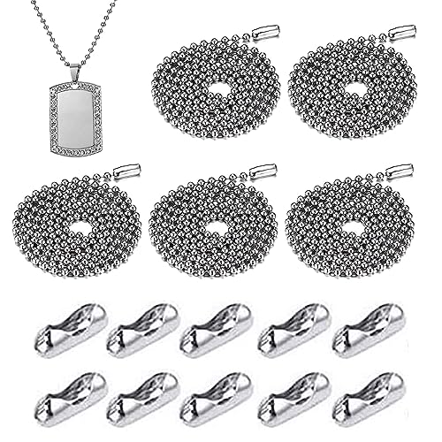 SEMINISMAR Edelstahl Kugelkette,Edelstahl Perlen Rollenkette,kugelketten Edelstahlkette,Silber Perlen Rollenkette,Eisenkugel Ketten,DIY Kugelkette,mit kugelketten Verbinder,2.4mm,1 Meter,5 Stück SEMINISMAR Edelstahl Kugelkette,Edelstahl Perlen Rollenkette,kugelketten Edelstahlkette,Silber Perlen Rollenkette,Eisenkugel Ketten,DIY Kugelkette,mit kugelketten Verbinder,2.4mm,1 Meter,5 Stück von SEMINISMAR