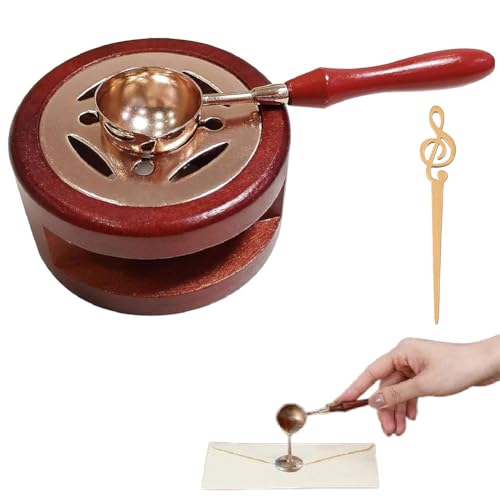 Siegelwachs-Ofen-Werkzeug,Wachssiegel Wärmer,Wax Seal Warmer Kits,Wachssiegelwärmer,Siegelwachs Schmelzofen,Wachssiegel Kit,Wachsheiztopf mit Schmelzlöffel,Mit Rührnadel,1 Set von SEMINISMAR