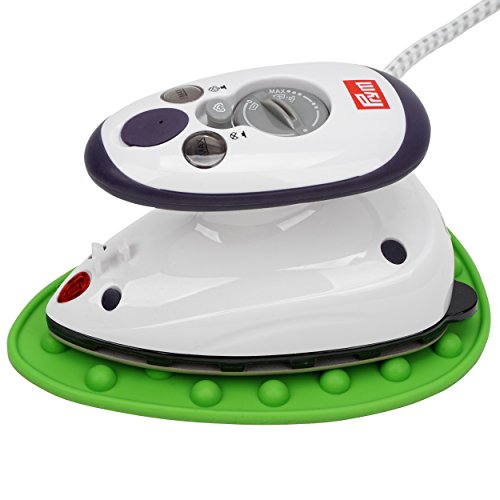 Prym Mini Dampf Bügeleisen Mit SEMPLIX Silikon Ablage (grün) Im Set, Kleines Leichtes Dampf Bügeleisen Für Reise und Zuhause von SEMPLIX